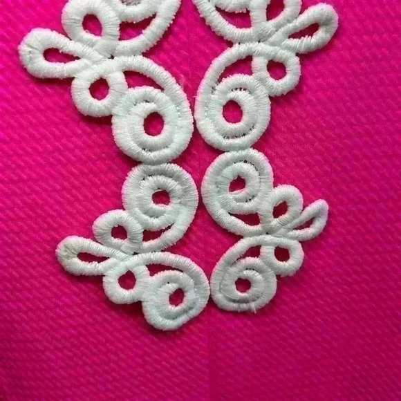 Vince Camuto NWT Appliqué Sleeveless Shift Dress Hot Pink & White Women Size 14 - Picture 7 of 13